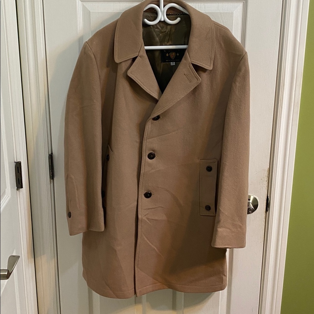 Casualcraft Of New York Mens Button Front Vintage Wool Blend Dress Coat 46 Reg